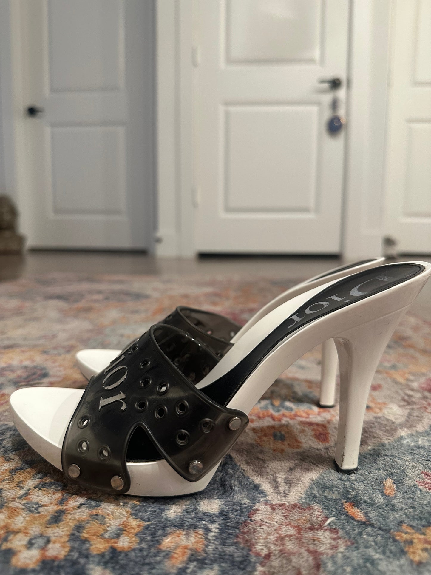 Dior Black and White Jelly Mules Size 36