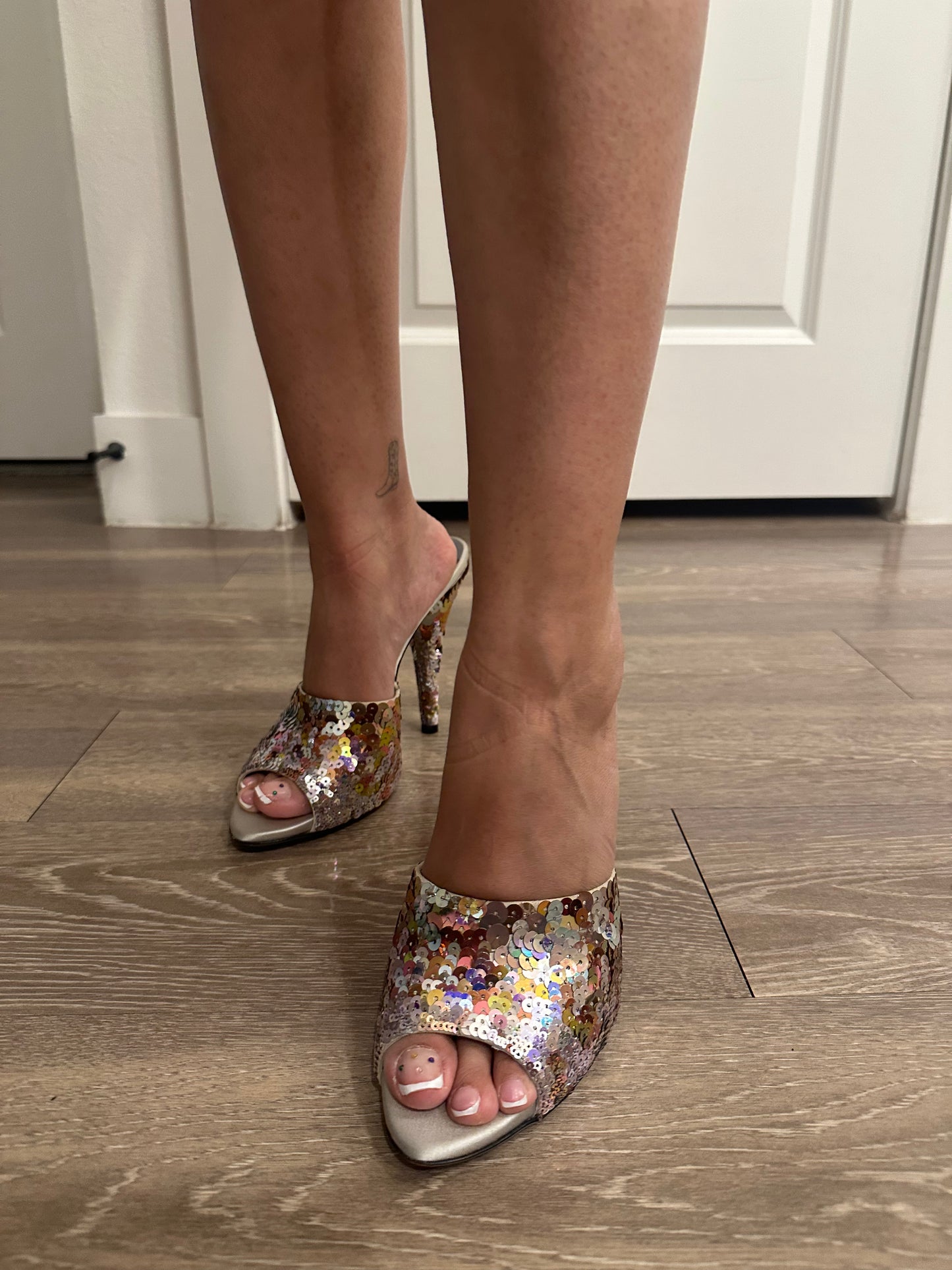 Miu Miu Multicolor Sequin Mules Size 39