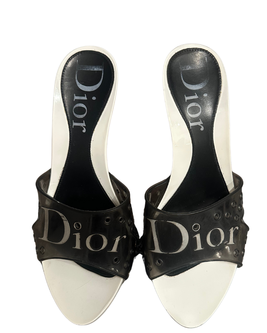 Dior Black and White Jelly Mules Size 36