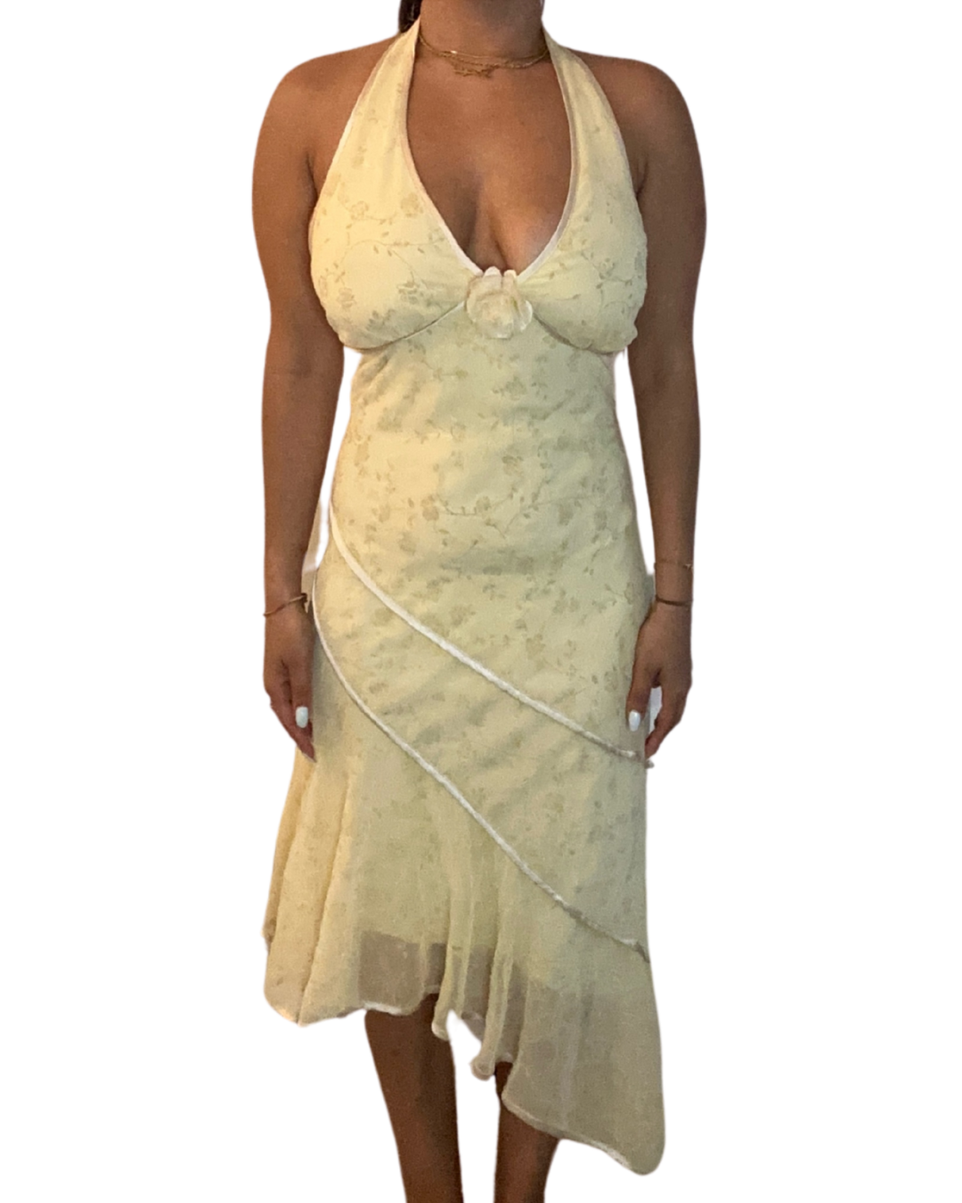 American Vintage Butter Yellow Assymetrical Dress