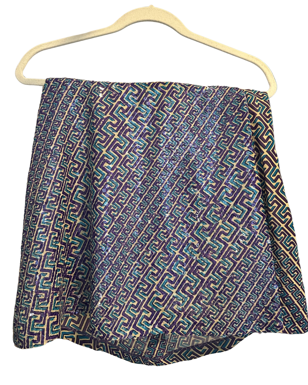 Versace Jeans Couture Purple Sequin Geometric Print Skirt