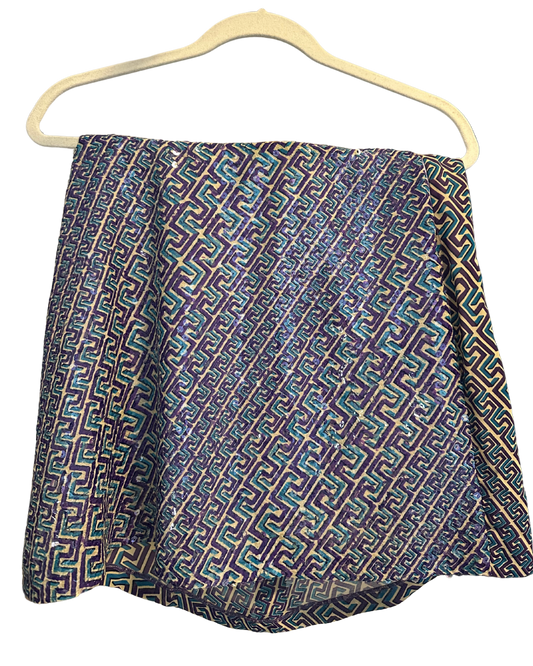 Versace Jeans Couture Purple Sequin Geometric Print Skirt