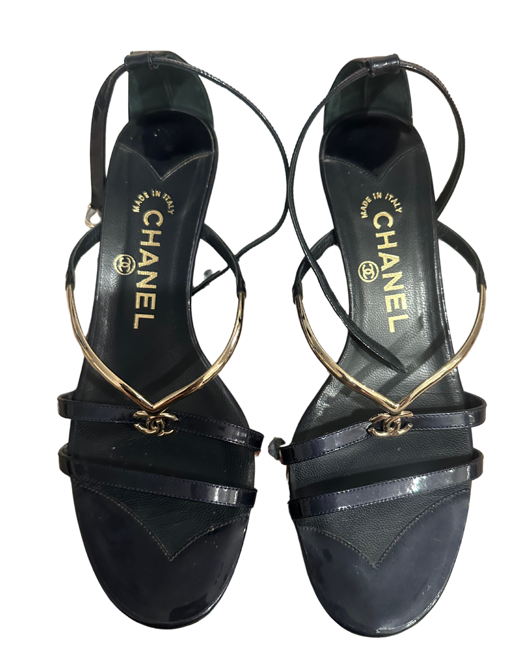 Chanel Kitten Heel Sandals Size 36